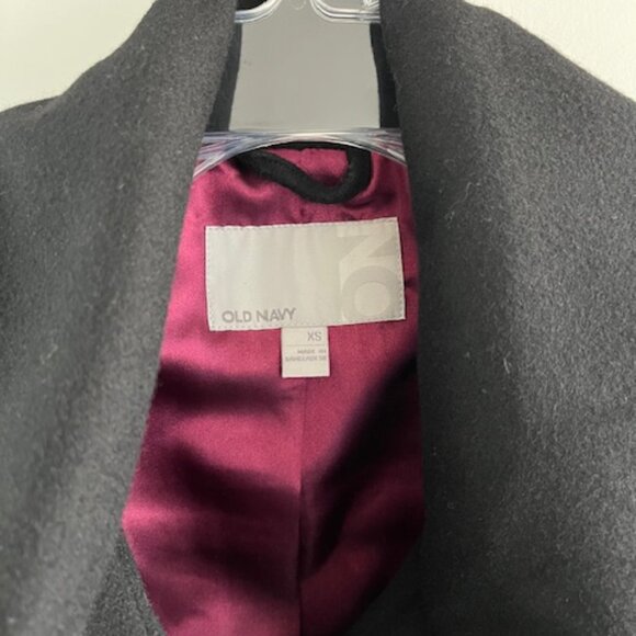 Old Navy Black Wool Pea Coat Jacket XS - Picture 16 of 16